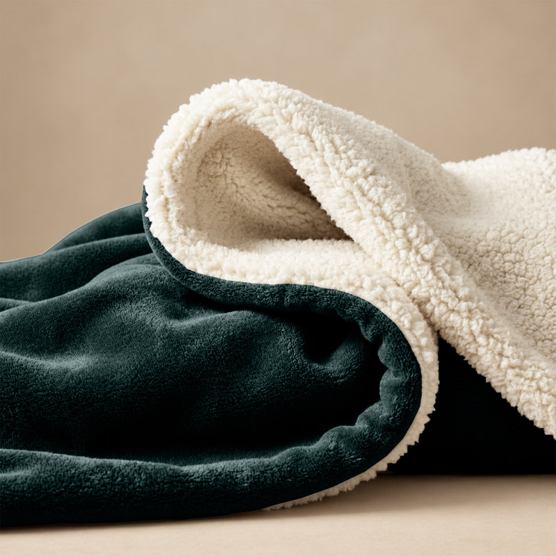 Couverture en molleton ultra doux Sherpa - réversible, chaude et moelleuse - lavable à la machine, Jeté (50 inc. X 60 inc.)