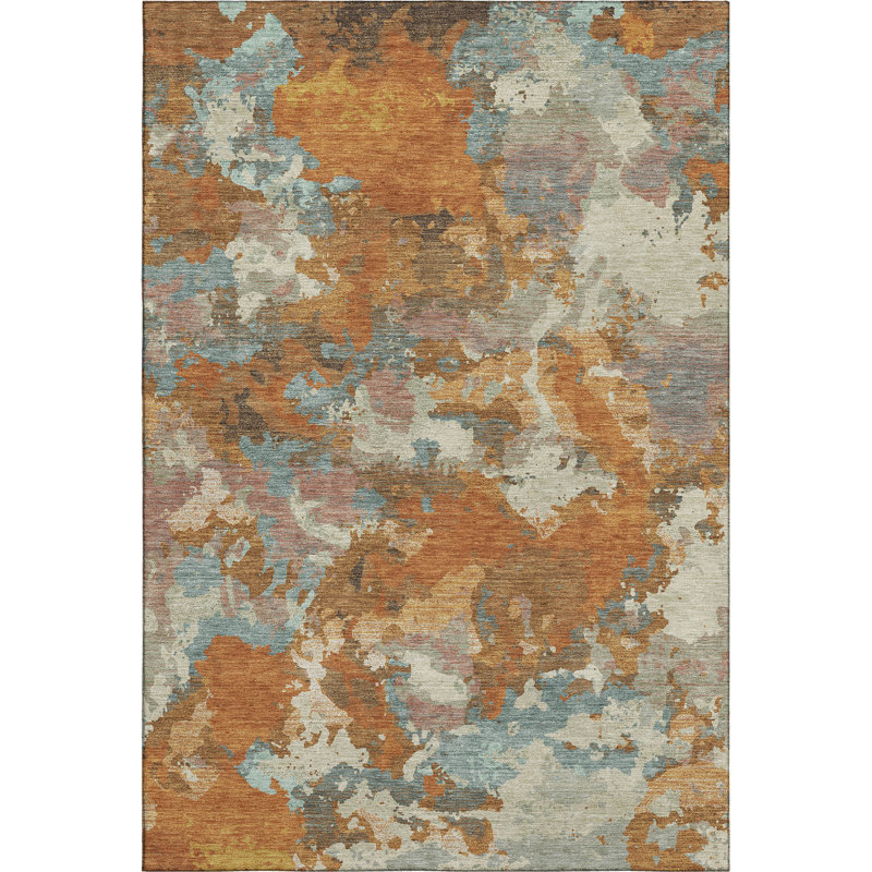Premium Machine Washable Kumbhar AMF1381 Modern Rug, Rectangle 8' x 10'