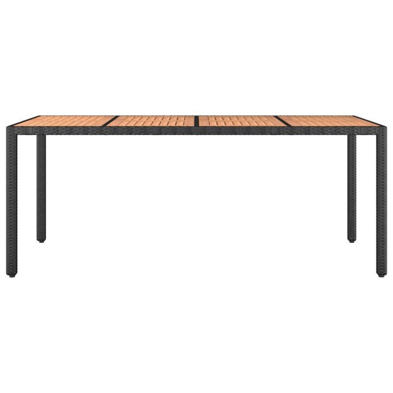 Lotoya Rectangular Outdoor Dining Table , 190cm cm W 90cm cm D, Black, 75" H x 90" W x 190" D