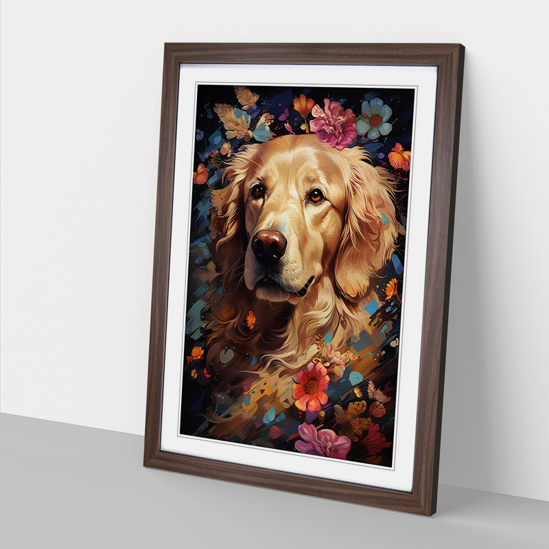 Golden Retriever Modern No.3 - Framed Print