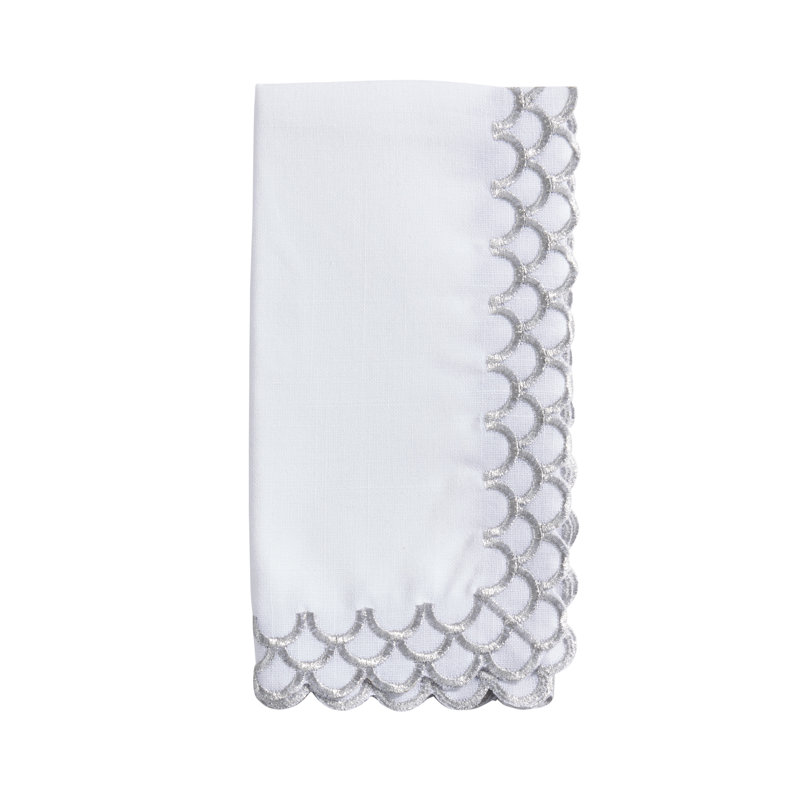 Odelia Collection Polyester No Pattern Rectangle Napkin, Silver