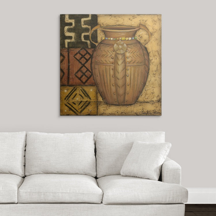 « i » chariklia zarris, reproduction d’art African Earthenware, H 35 po x l 35 po x P 1,5 po, Toile