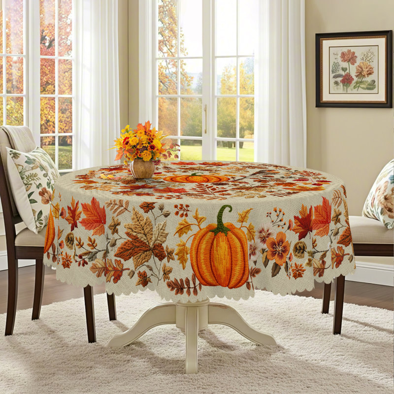 Nappe en polyester 1pc Autumn, Rond 60 po