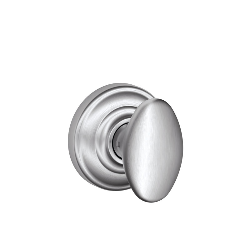 Siena Knob with Andover Trim Non-Turning Lock, Satin Chrome
