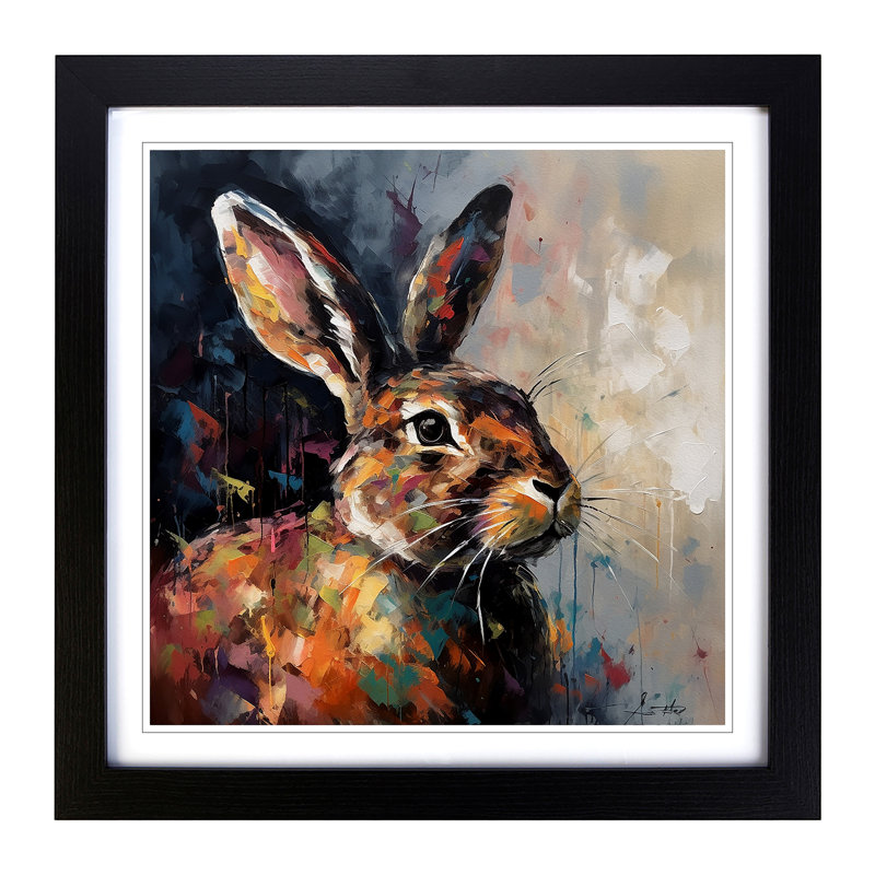 Rabbit Palette Knife No.1 - Framed Print, Black