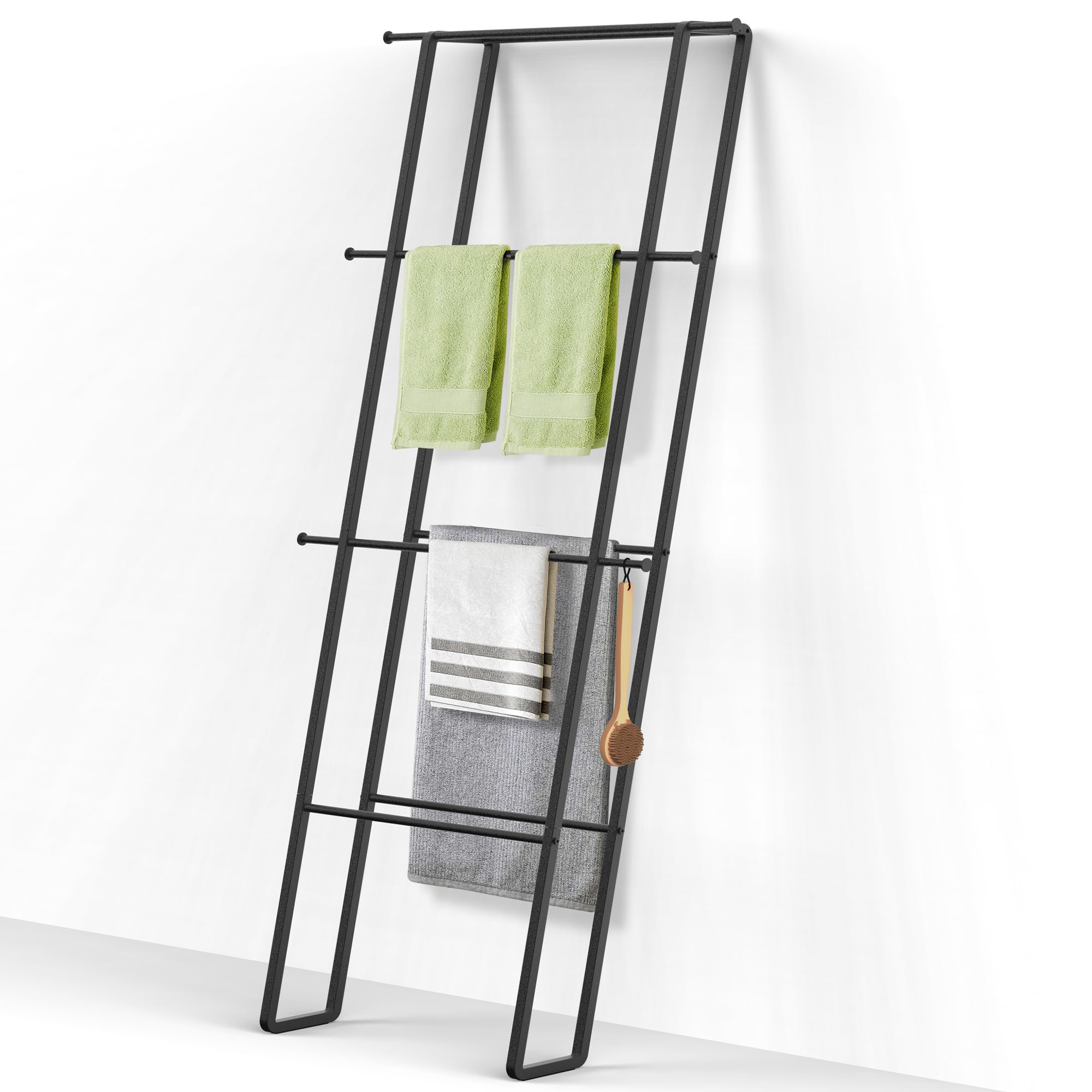 Hokku Designs Blanket Ladder Towel Rack, Wall Leaning Ladder Towel Rack ...