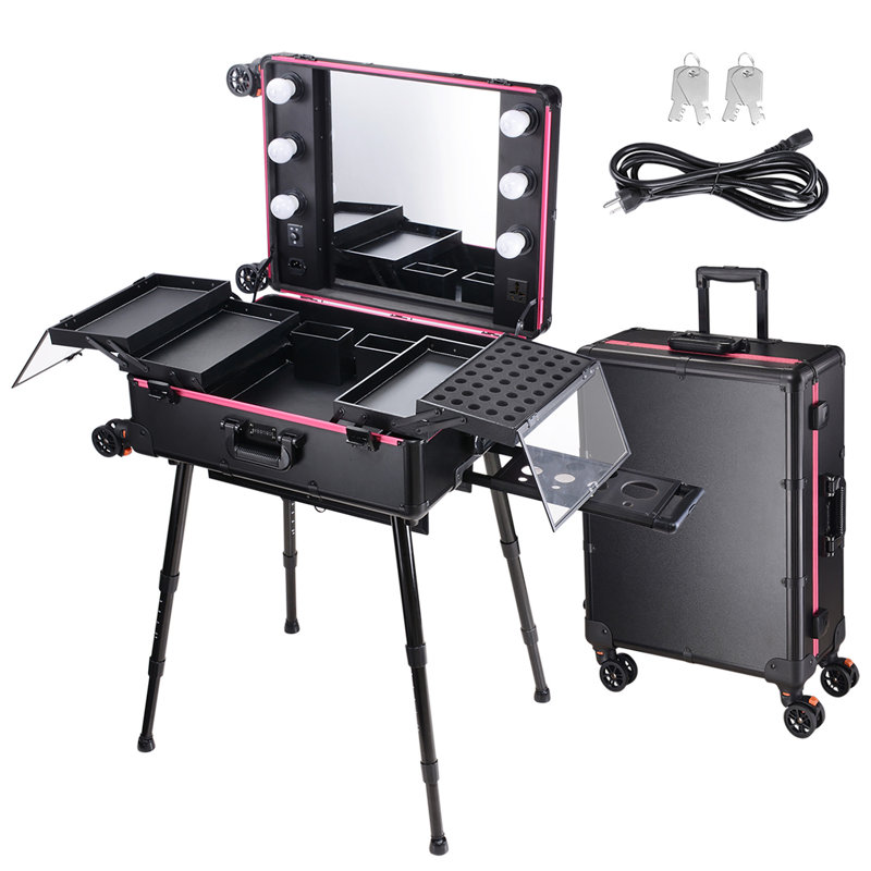 Aluminum 4 Compartment Makeup Organizer