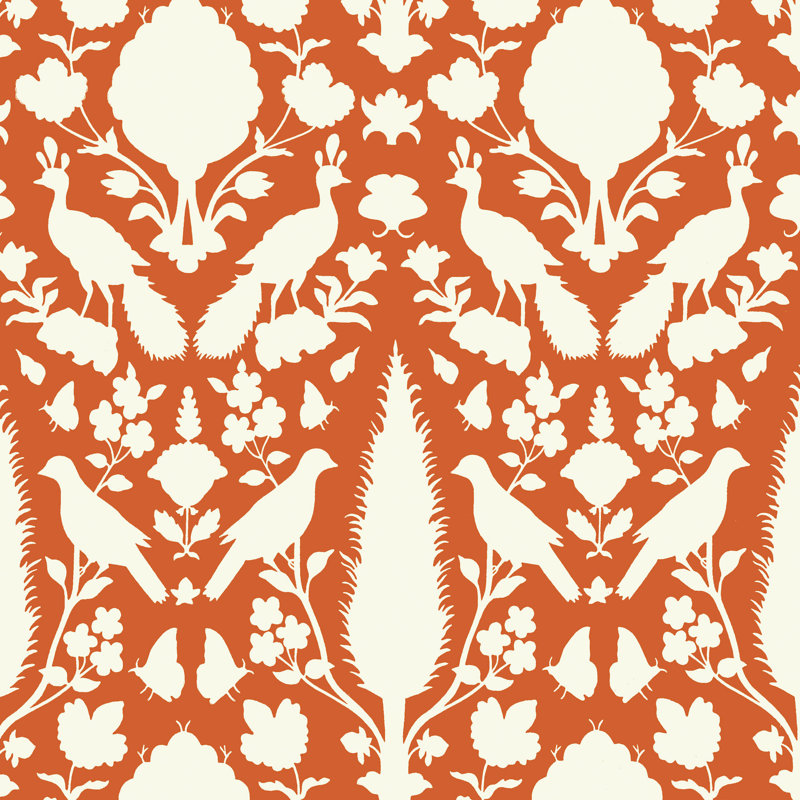 Papier peint Chenonceau, Corail