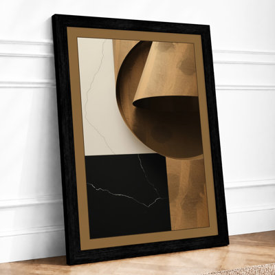 Bronze Sphere and Void Minimalist - Framed Print