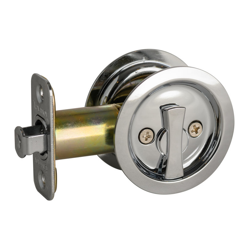 Serrure de porte coulissante ronde TAYMOR 33-PC680RD, fini chrome poli