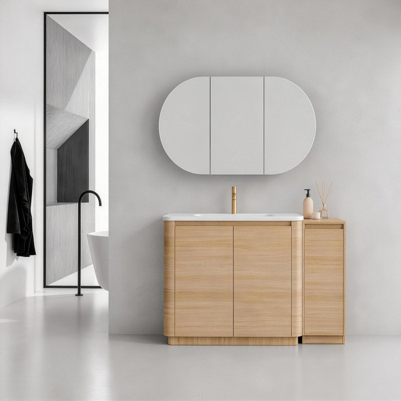 Meuble-lavabo autoportant Pebble, Beige, 48"