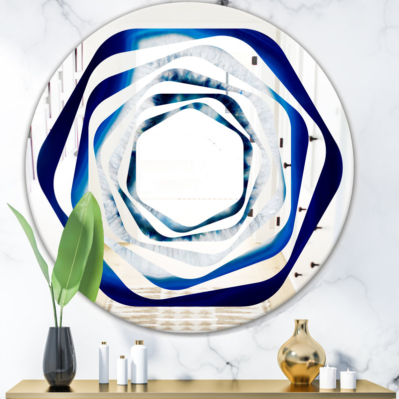 Miroir mural Coastal, H 23,6 po x l 23,6 po, Tourbillon de cristal d'agate Whirl