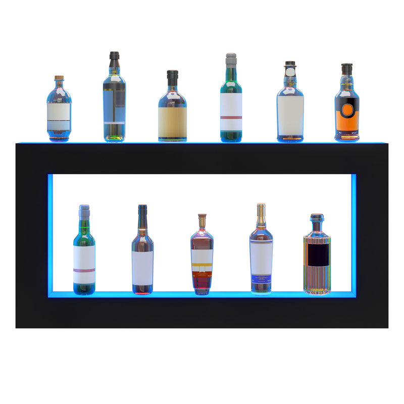 24 Bottle Wall Mounted Wine Bottle Rack in Black