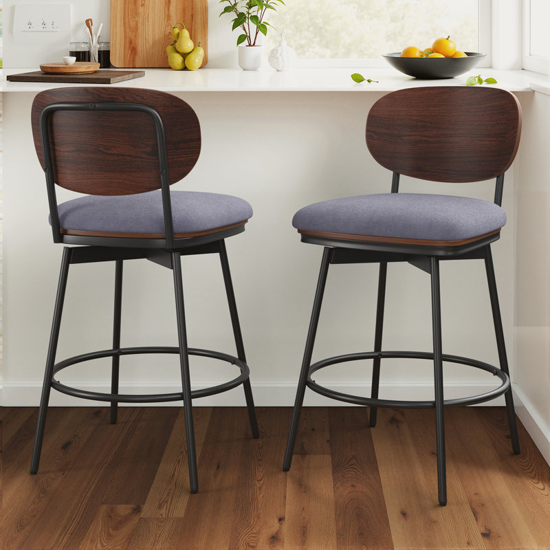 Modern Swivel Counter Stools, Gray