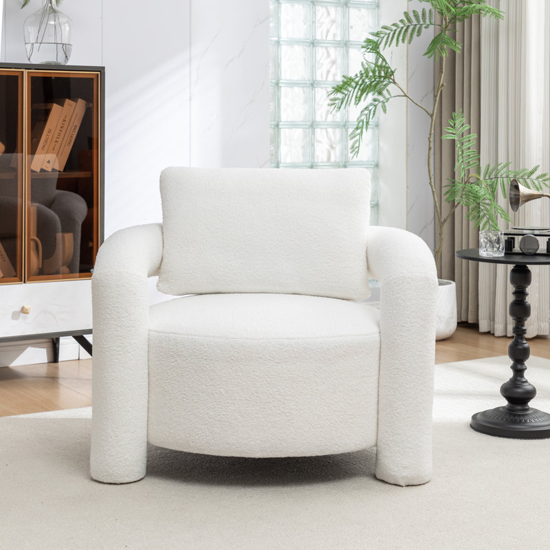 Chaise d'appoint rembourrée Iryanna, Blanc