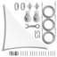Voile d'ombrage triangulaire Amgo avec trousse de quincaillerie et treuil 200 g / m² Amgo-111679751-111679756
