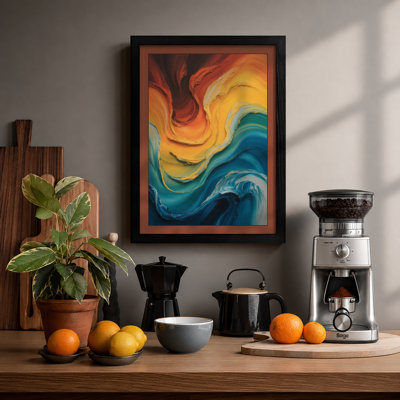 Flowing Fire And Water Abstract - Print
