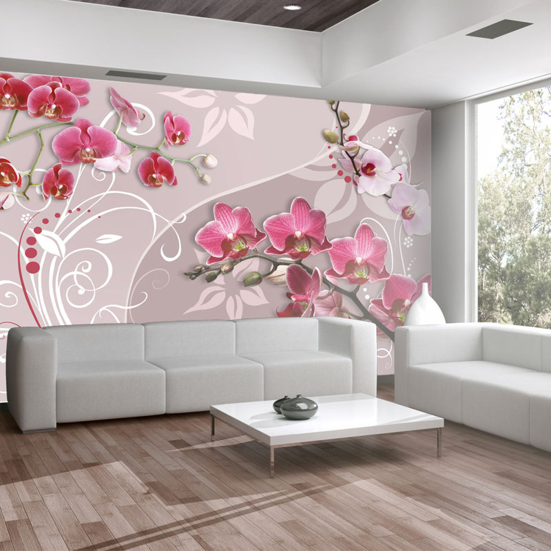 Flight of Orchids 2.10m x 300cm Wallpaper, Pink, 300 cm x 210 cm