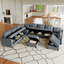 Canapé modulaire avec méridienne avec repose-pieds de 137 po de large Mizuho-109101109