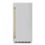 ZLINE Autograph 15 inch Touchstone White Matte Gourmet Ice Maker w/ Bronze Handle-1069246921