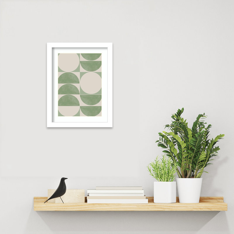 «Applecroft Mid Century Modern 01» par le studio d'art mural MIUUS, reproduction d'art encadrée, Blanc, H 13 po x l 10 po