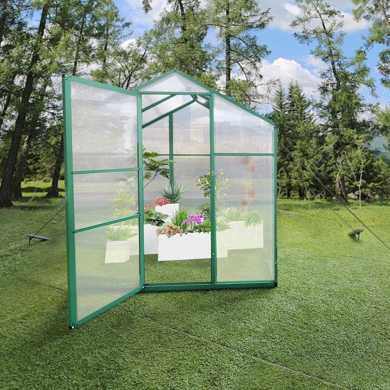 Newly Marketed Gain Height Windproofaluminum Greenhouse Polycarbonate Greenhouse Raised Base And Anchor Aluminum Heavy Duty Walk-In Greenhouses For Outdoor Backyard In All Season