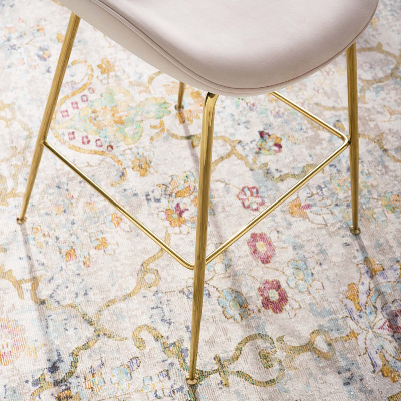 Tabouret de comptoir Scoop Gold, Rose, Tabouret de comptoir (siège d'une hauteur de 25,5