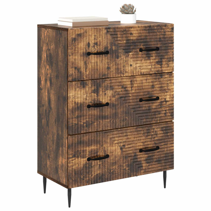 3 -Drawer Rectangle Accent Chest, Smoked Oak