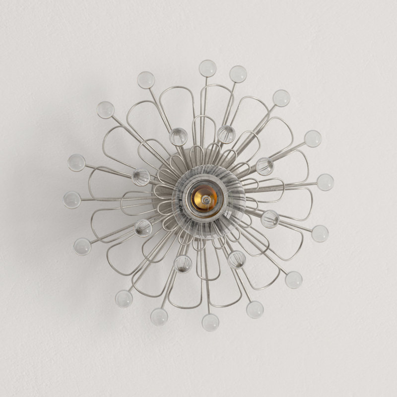 Keaton Flush Mounted Sconce, Burnished Silver Leaf