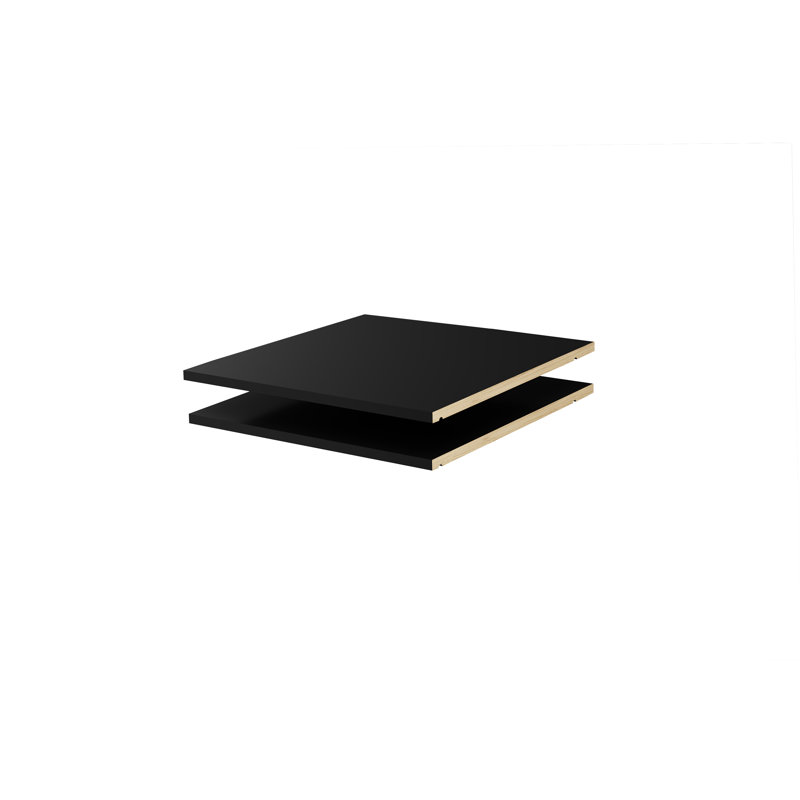 Prevost 100% Solid Wood Set of 2 Shelves for Cosmo, Metro Wardrobe, Black