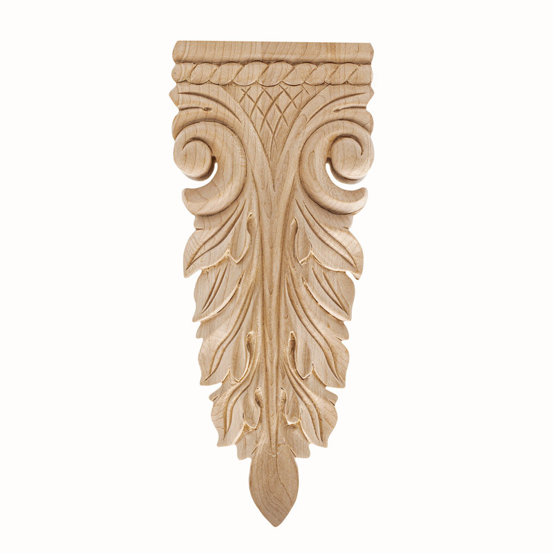Hand Carved Hard Maple Acanthus Wood Applique