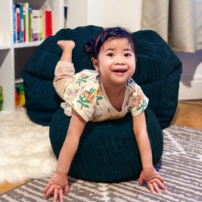 rucomfy Beanbags Jumbo Cord Kids Mini-Slouch Bean Bag Chair - Childrens Bedroom Playroom Furniture and Fun Decor. Arrives with Filling and Machine Washable - 60 x 80cm