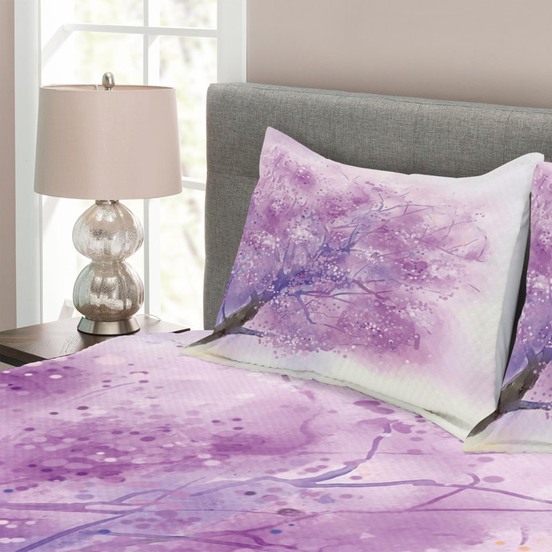 Flower Traditional Polyester Coverlet, Queen Coverlet + 2 Shams