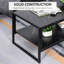 Nahunta Two Tier Coffee Table with Marble Effect Shelf and Metal Frame-1026621780