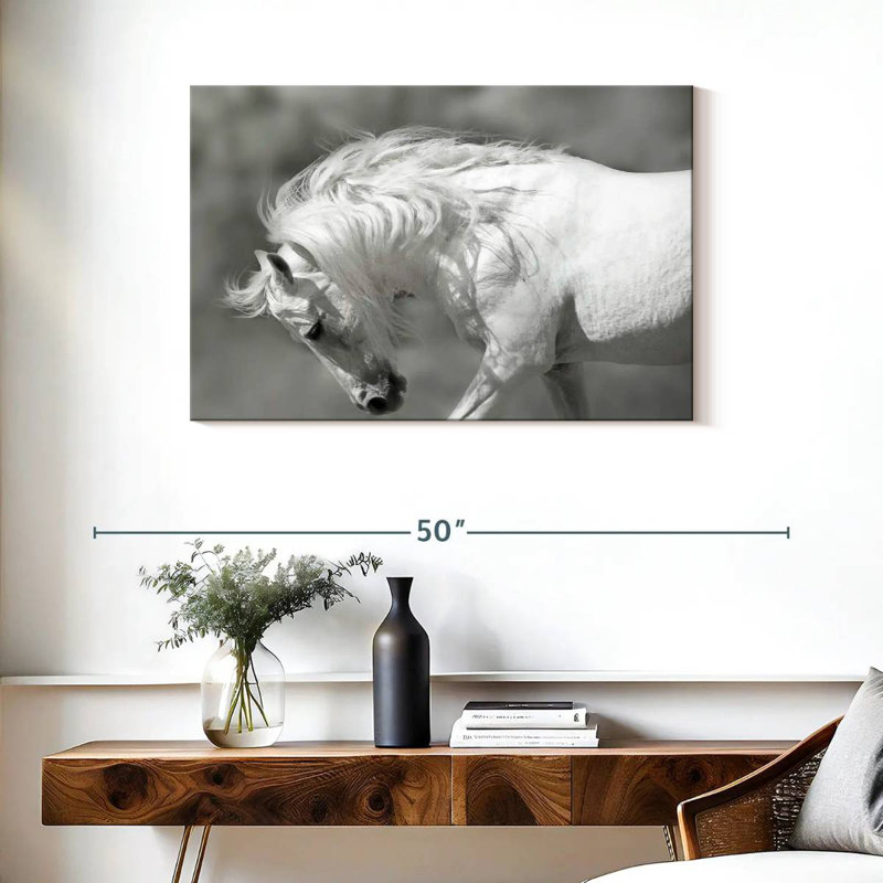 Brampt Majestic White Stallion, 24" H x 36" W