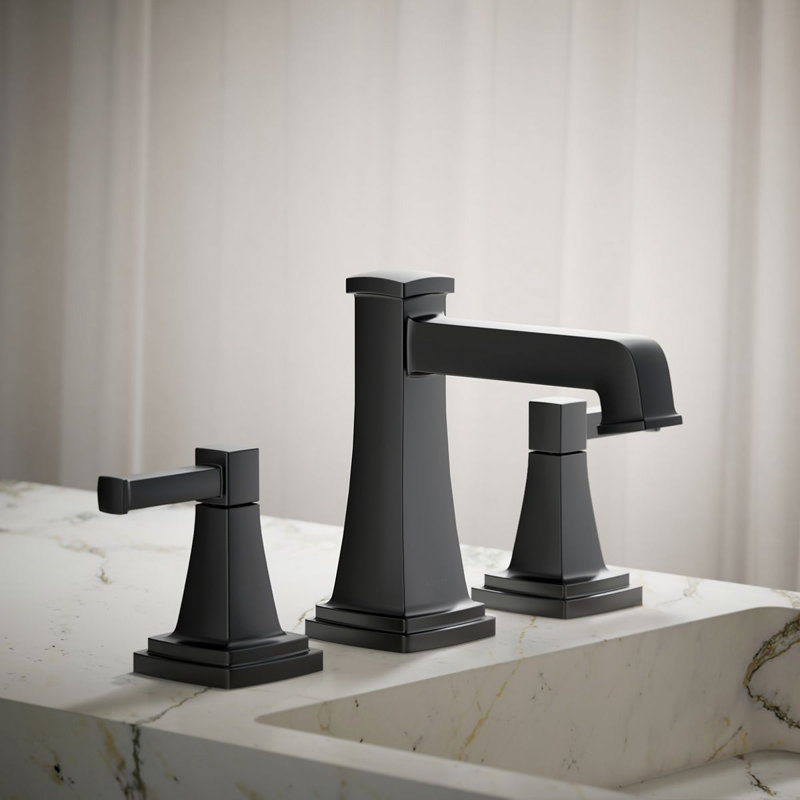 Riff Widespread Bathroom Sink Faucet, 0.5 GPM, Vibrant Brushed Moderne Brass