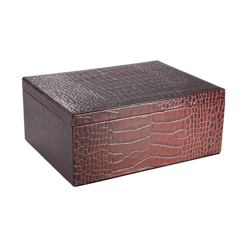 Graphic Image Large Box, Leather, Brown