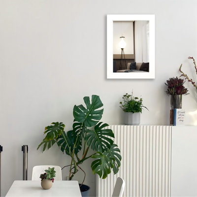 Modern White 12'' X 16'' Wall Mirror