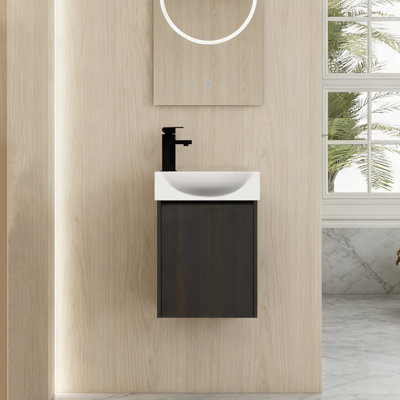 Meuble-lavabo mural moderne 16 po pour petits espaces