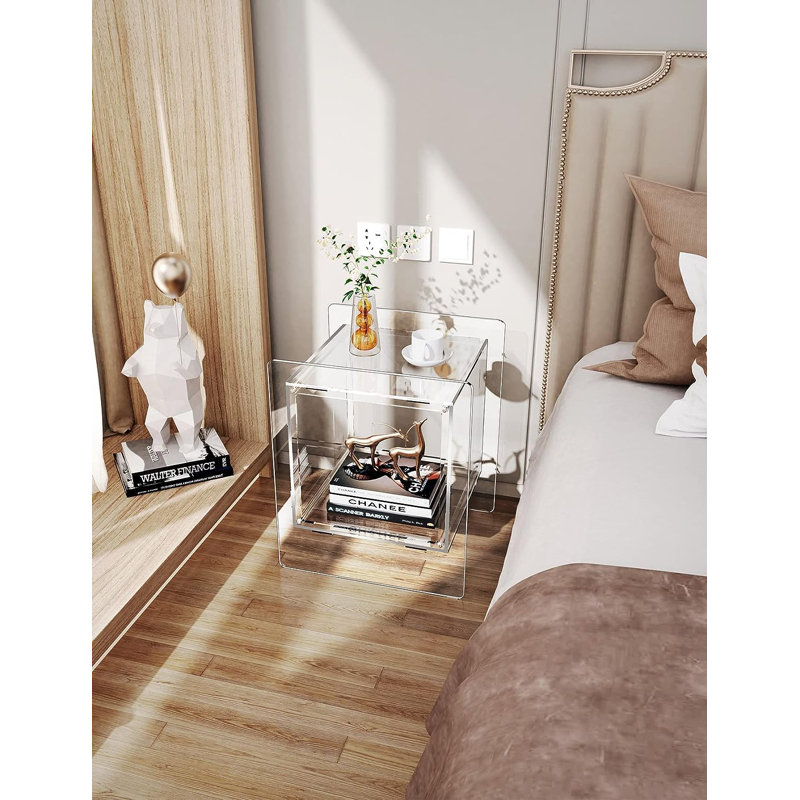 Samuelsson Acrylic Side Table, Nightstand Bedside Table, Clear