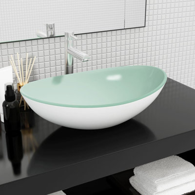 Metro Lane Adamis 545mm L x 350mm W Tempered Glass Rectangular Sink