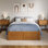 Lit plateforme simple en bois massif avec pied de lit et lit gigogne Concord