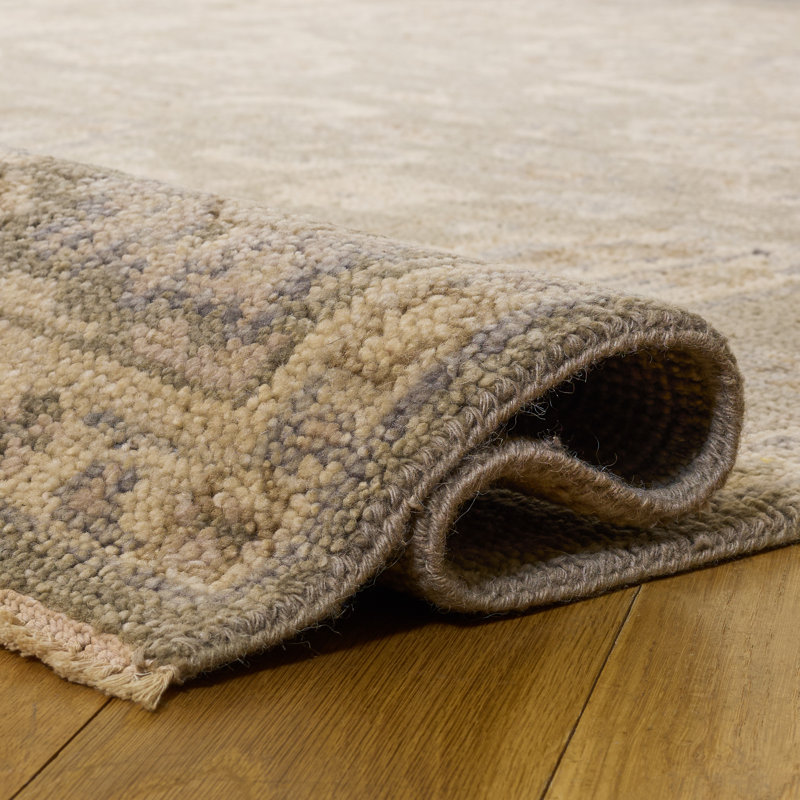 Laine nouée à la main; coton oriental Samarkand Tapis d'intérieur de style rétro, Rectangle 6 pi x 9 pi
