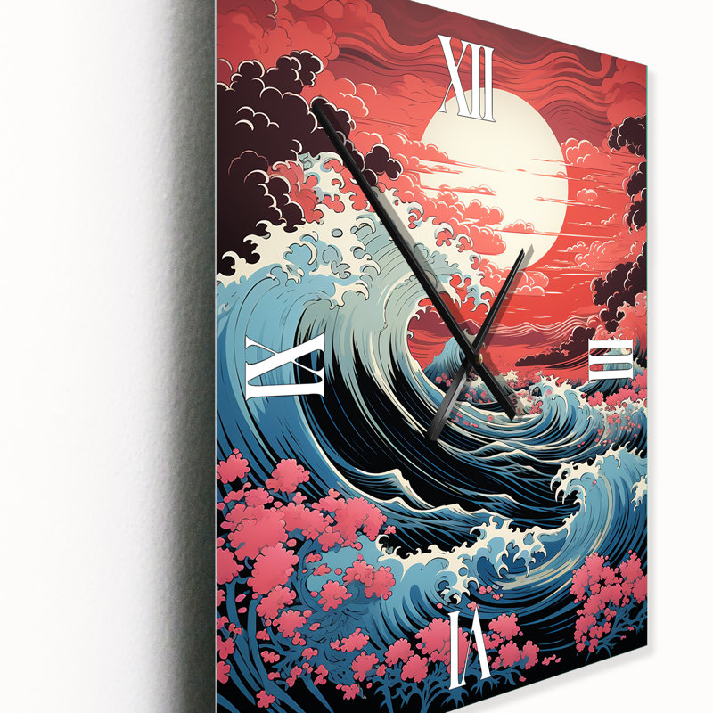 Dramatic Ocean Waves VI - Coastal Wall Clock, Large