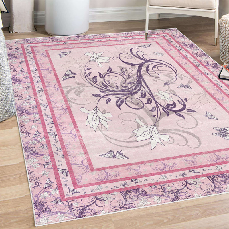 Tapis décoratif Jireth Spring, Rectangle 4 pi x 5 pi 5 po