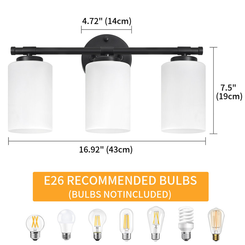 Borasisi 4 - Light Dimmable Vanity Light, 3 Lights, Black