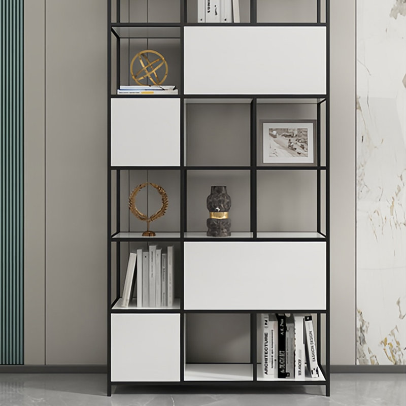 Bibliothèque tout usage, (6 tablettes) H 78,7 po x l 39,3 po x P 11,8 po, Noir / blanc