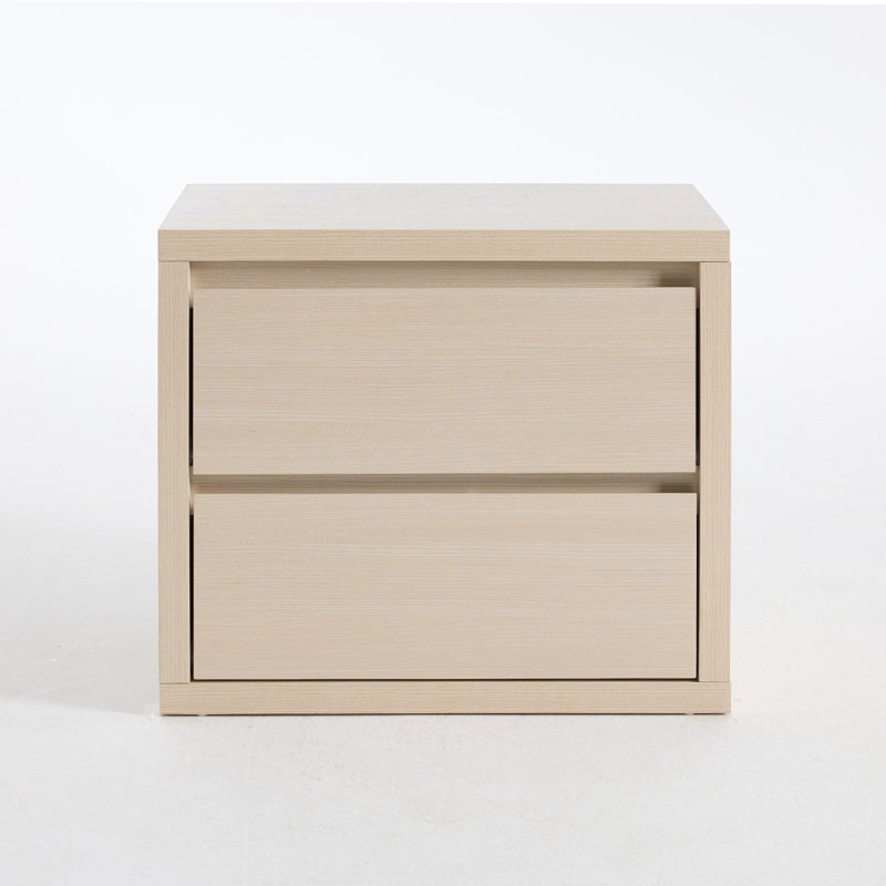 Fere 27'' W 2-Drawer Nightstand, Ivory White