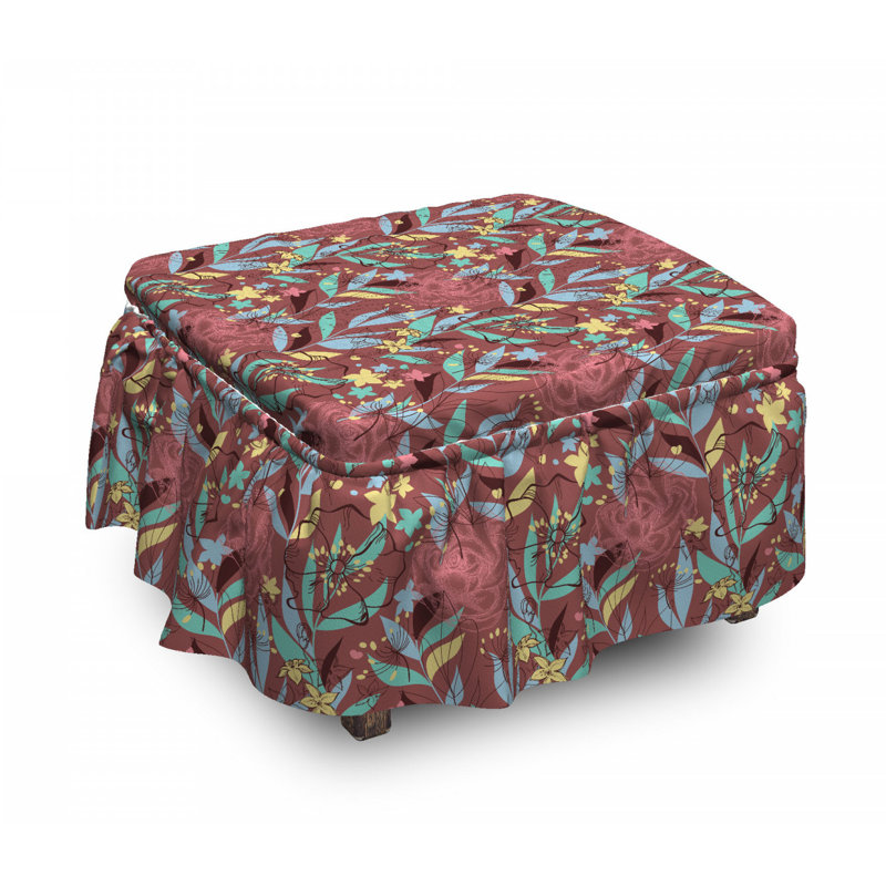 Housse pour repose-pieds plantes feuillage