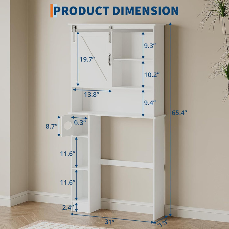 Armoire de rangement au-dessus de la toilette, organisateur de salle de bain avec porte-serviettes en papier